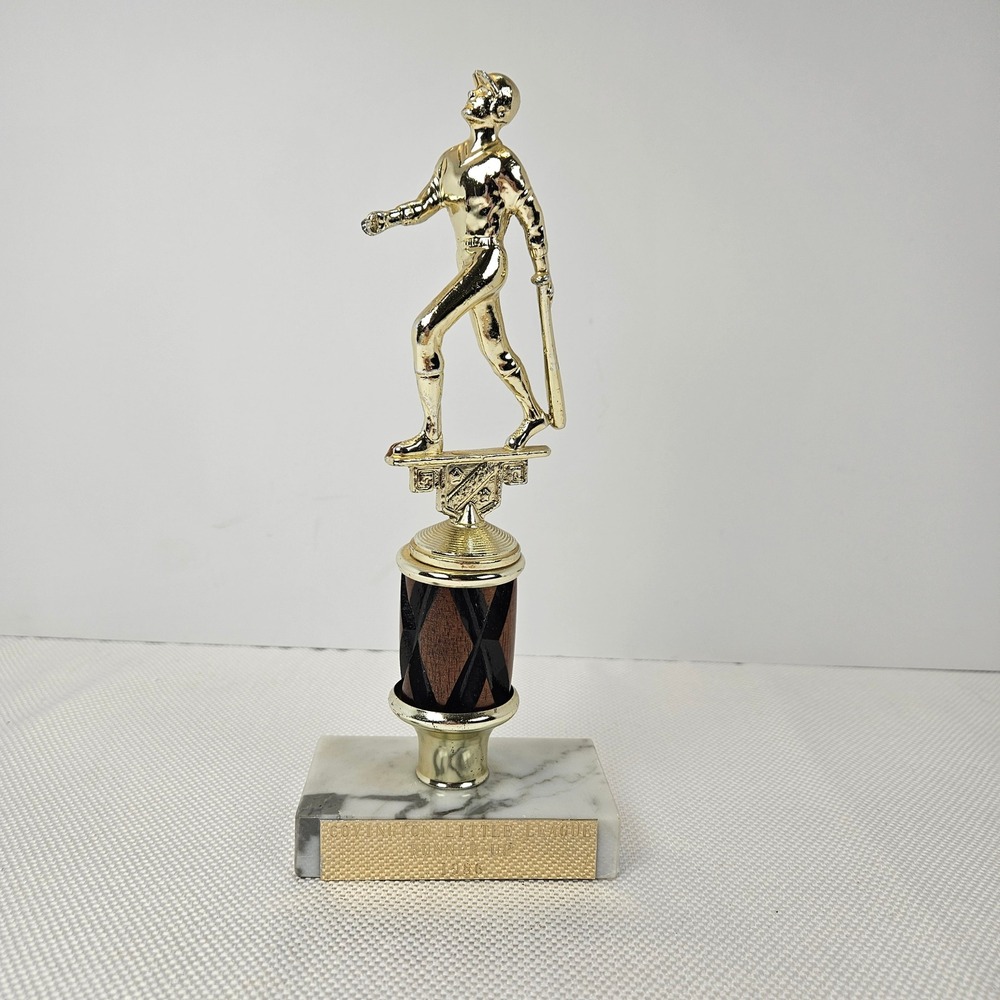 Vintage 1986 Covington Little League Baseball Runner-Up Trophy Marble Base